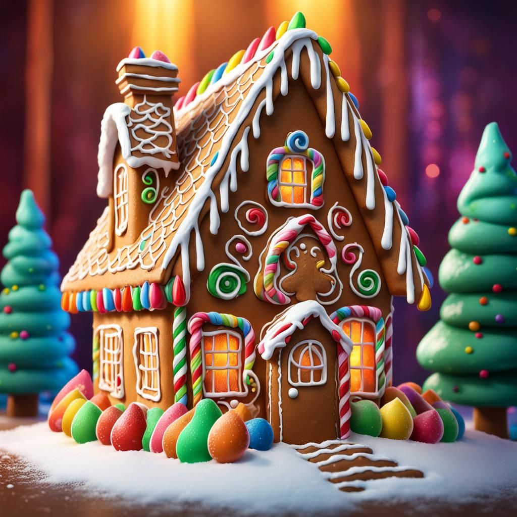 Gingerbread house - AI Generated Artwork - NightCafe Creator