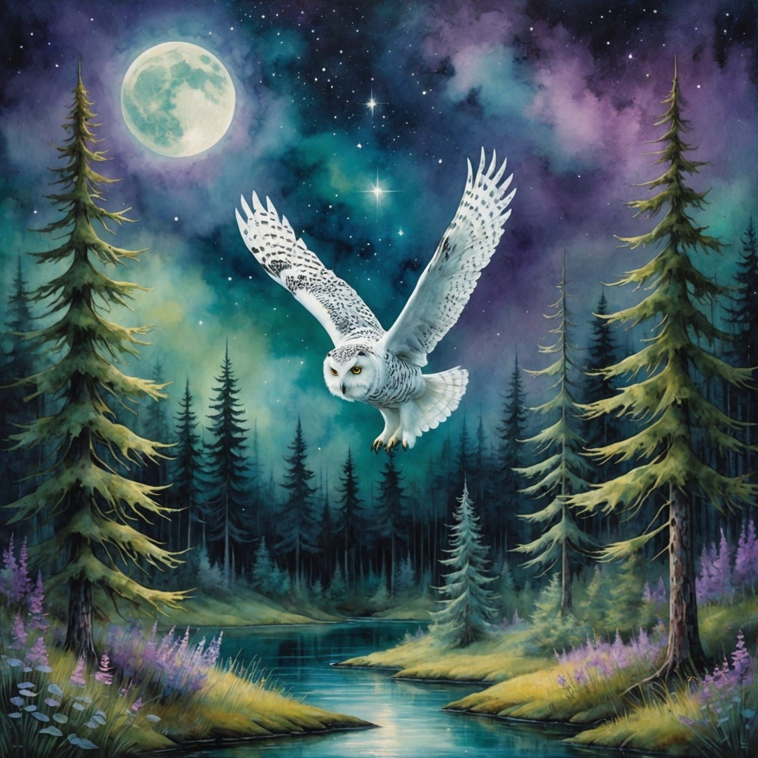 Moonlight Flight  by @Serapy