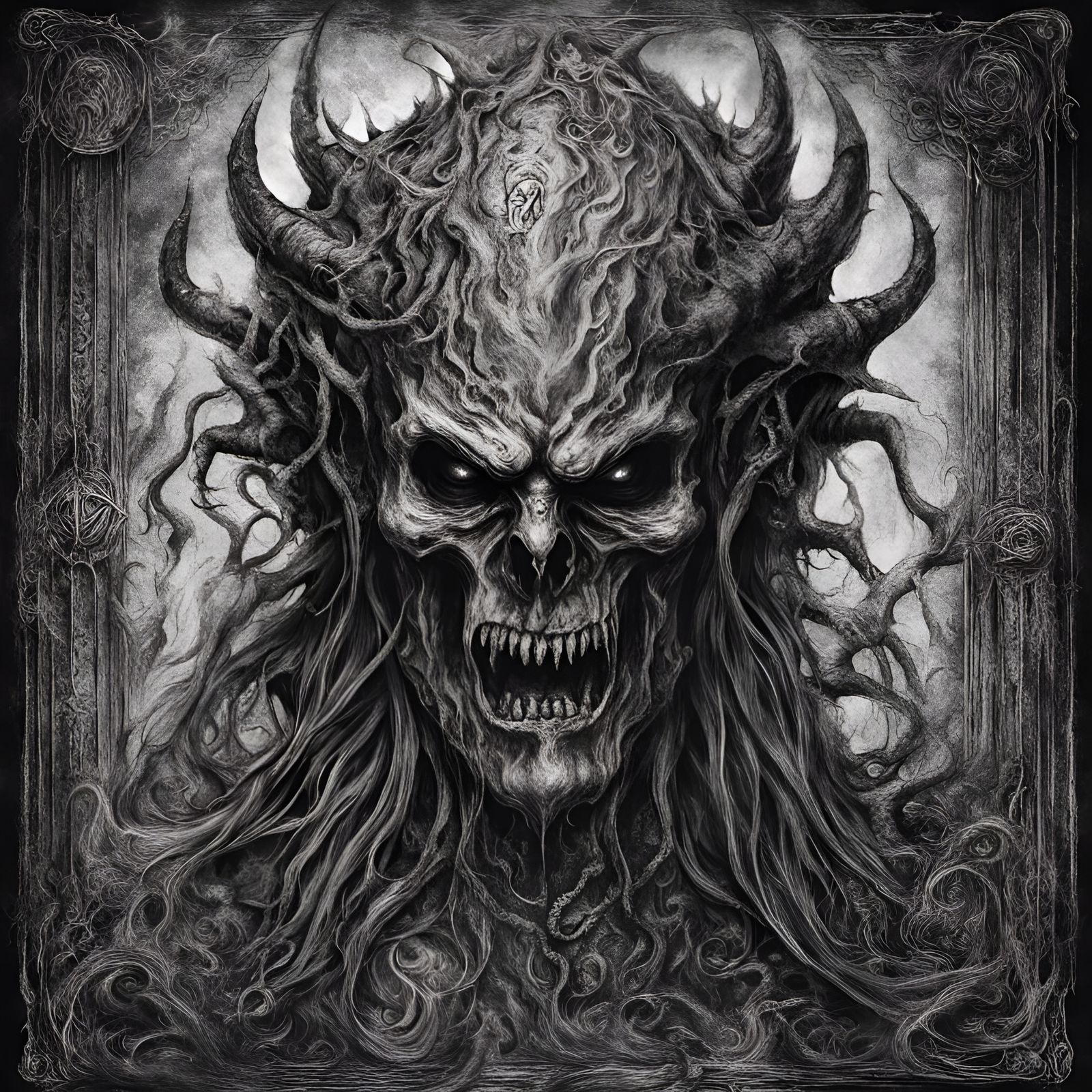 The dead hate evil devil Mammon of anger mist Gates of hell ...