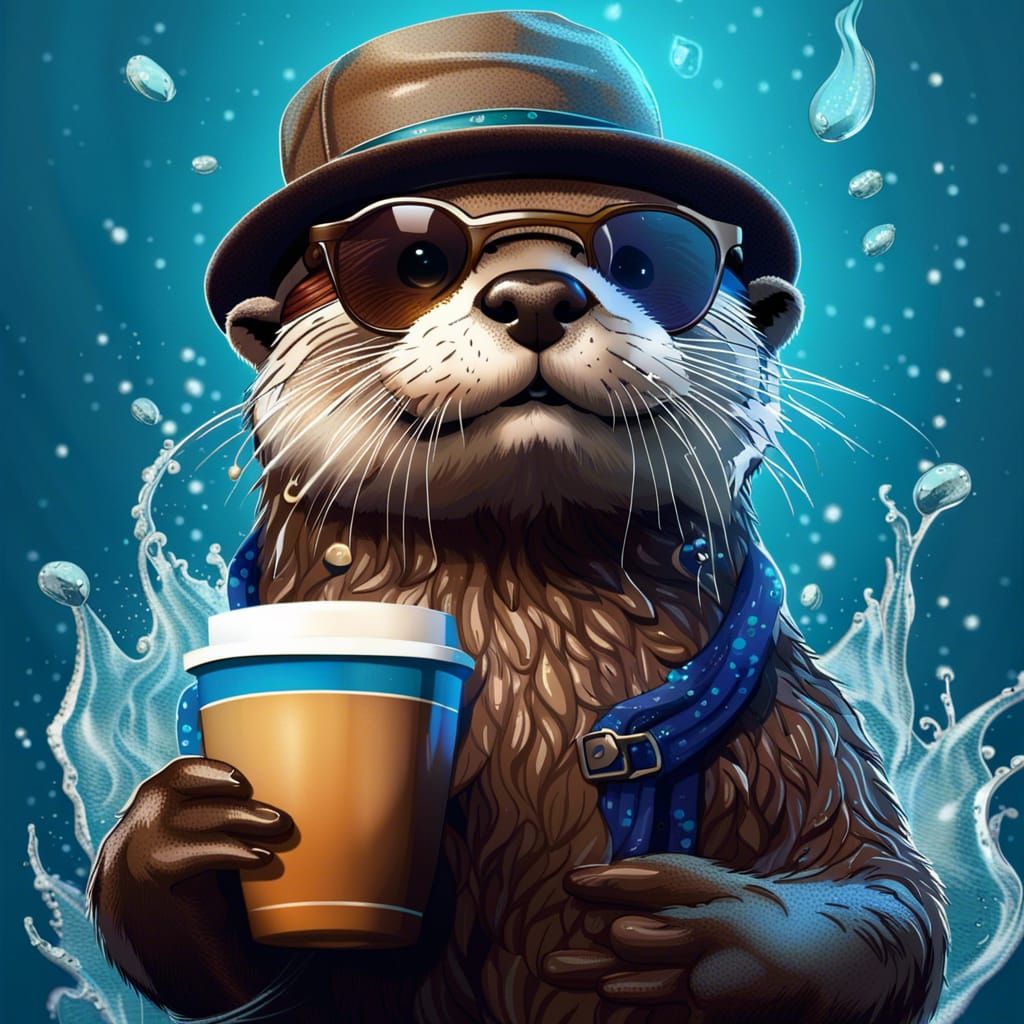 Otter clue for today: Keep on hydrated AI Generated Artwork