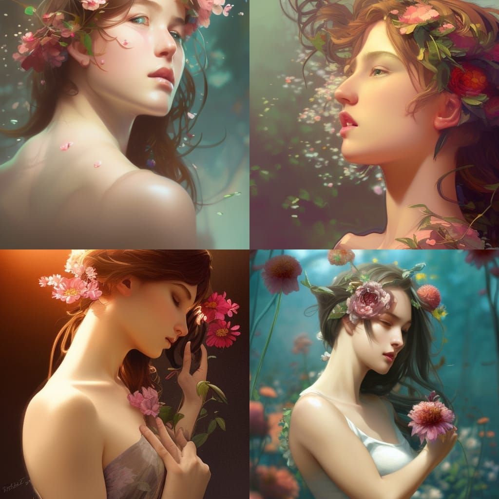 Beautiful flower with Girl