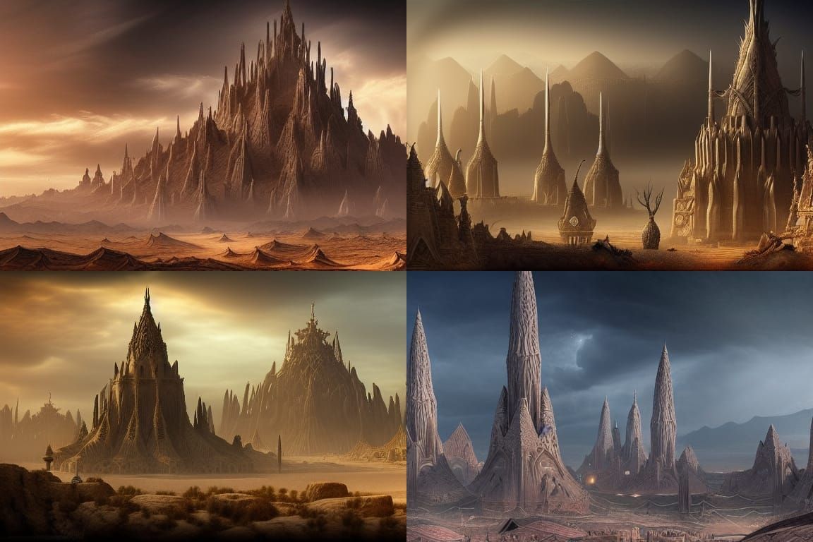 The desert elven city of Anörien Epic cinematic brilliant st...