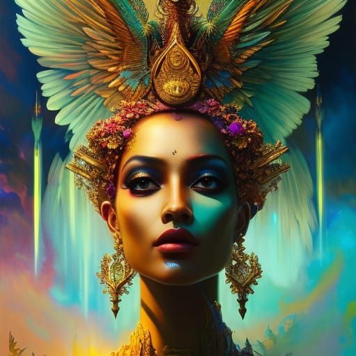 Bird Goddess IX - AI Generated Artwork - NightCafe Creator