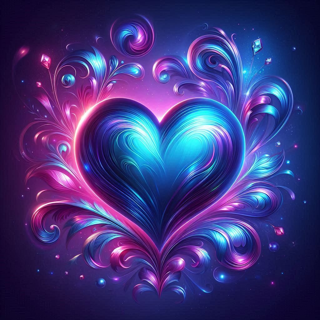 Irridecent Splashed Heart