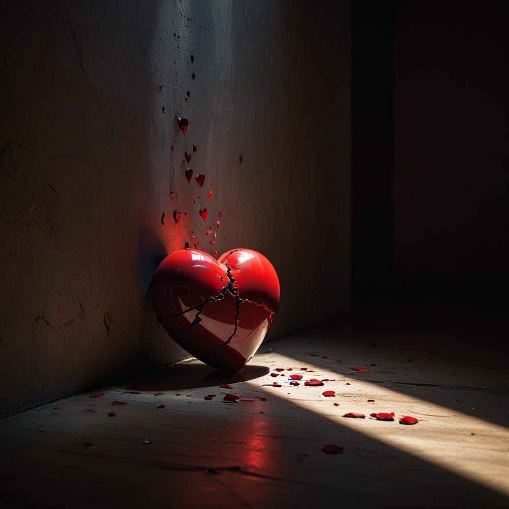 A dramatic lighting depicts the emotional shadows of a lost love.
This image evokes intense emotion, ...  by @People Art
