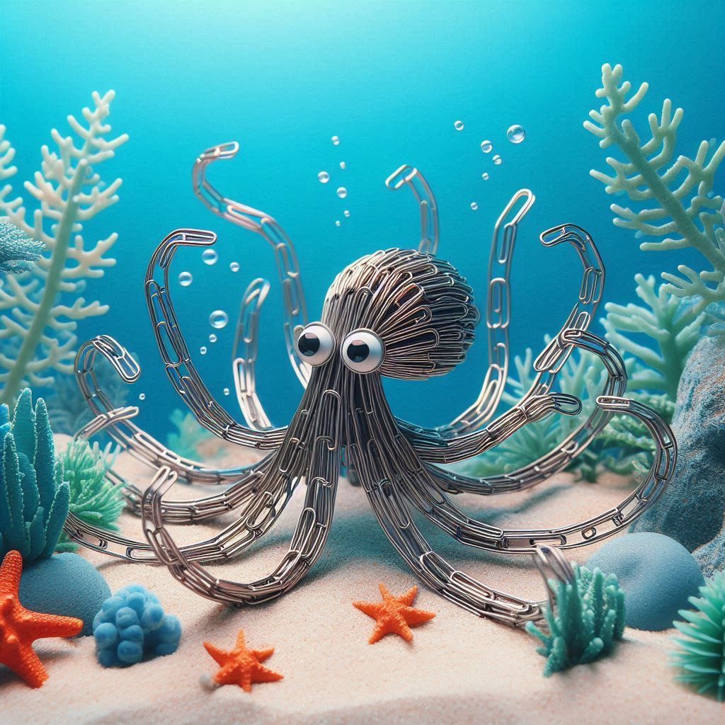 Octopus made of Paperclips