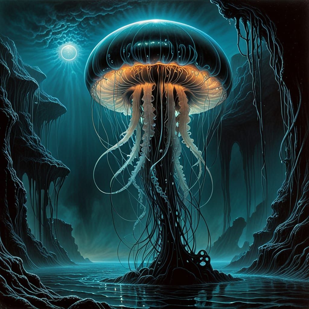 Abyssal Jellyfish Bioluminescence 🌌🐙
