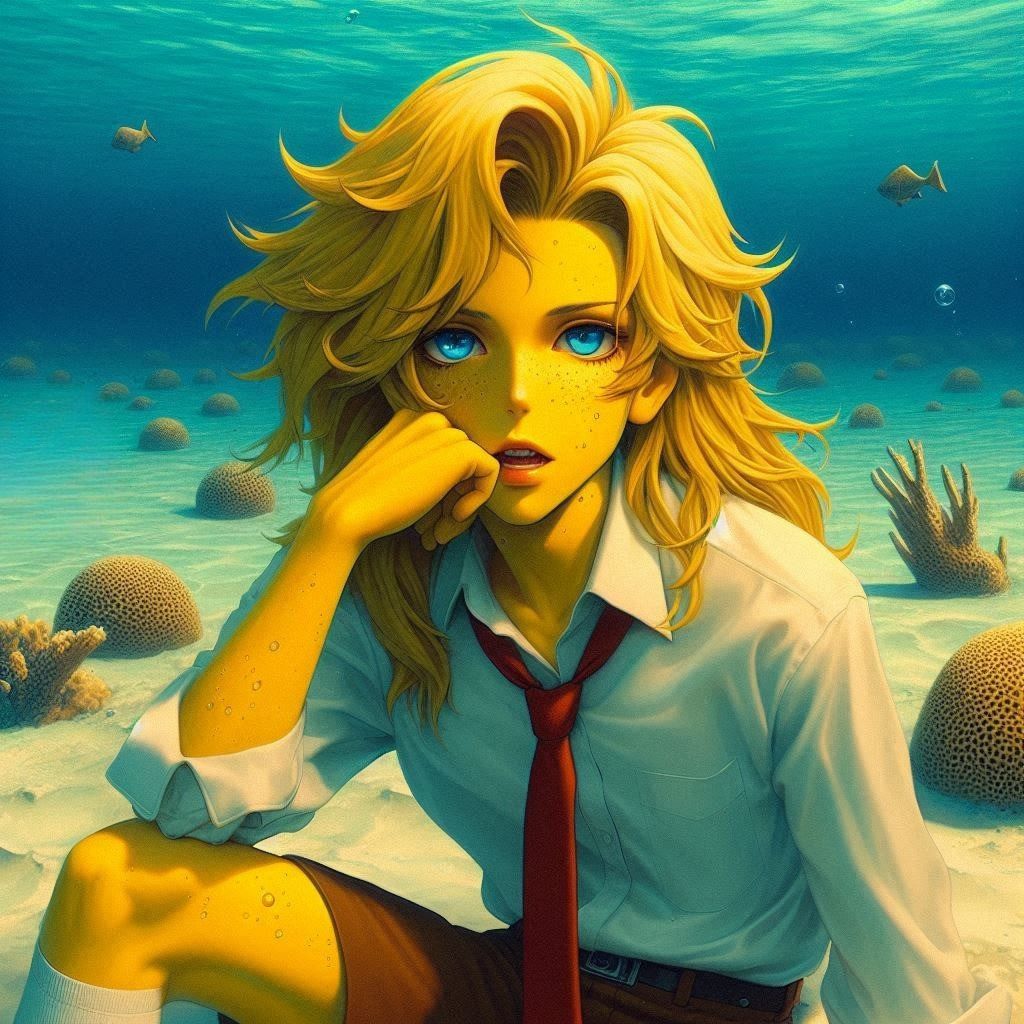 hajime sorayama retro 80s sci-fi futurism cute anime Spongeb...