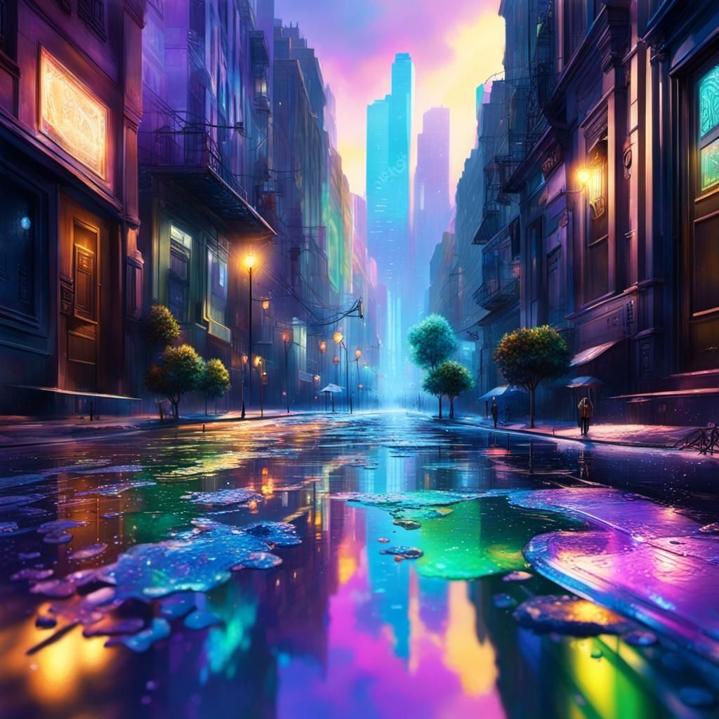 Spring Rain in the City Series