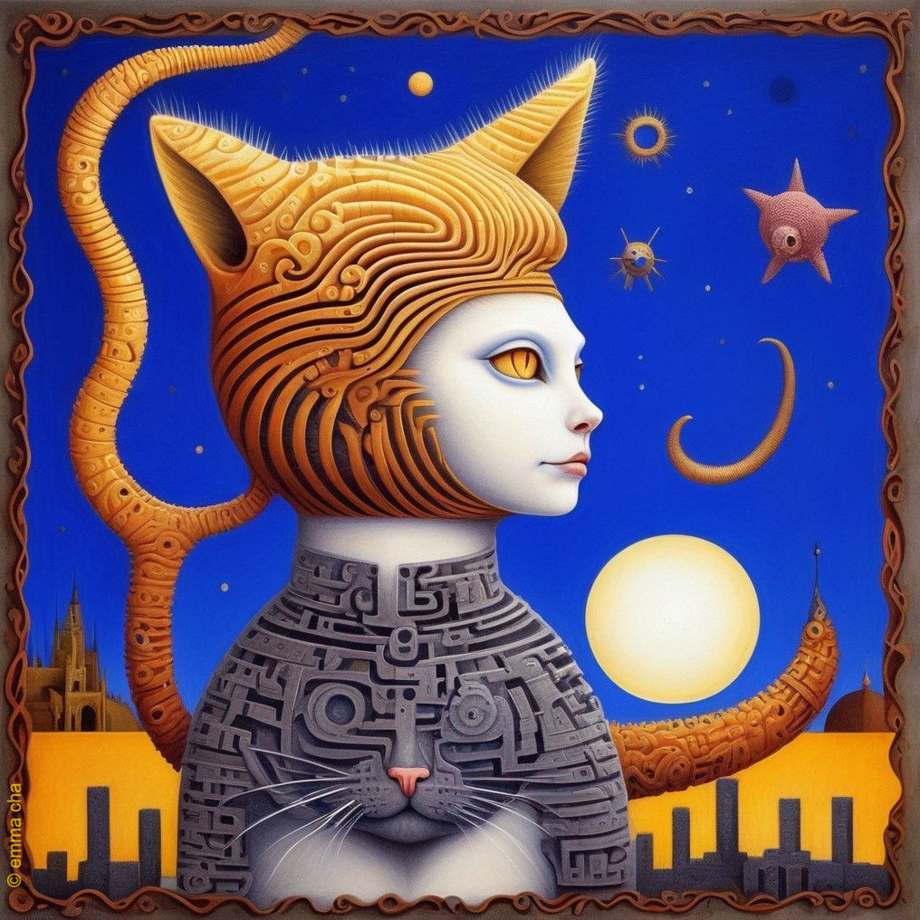 Cat-woman lost in labyrinthine considerations