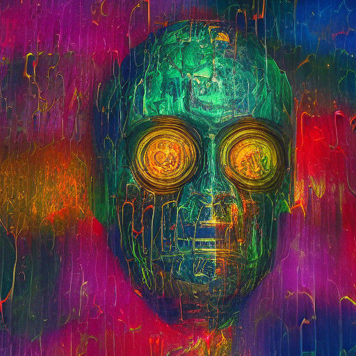 Surreal Man in Shattered Glass Labyrinth