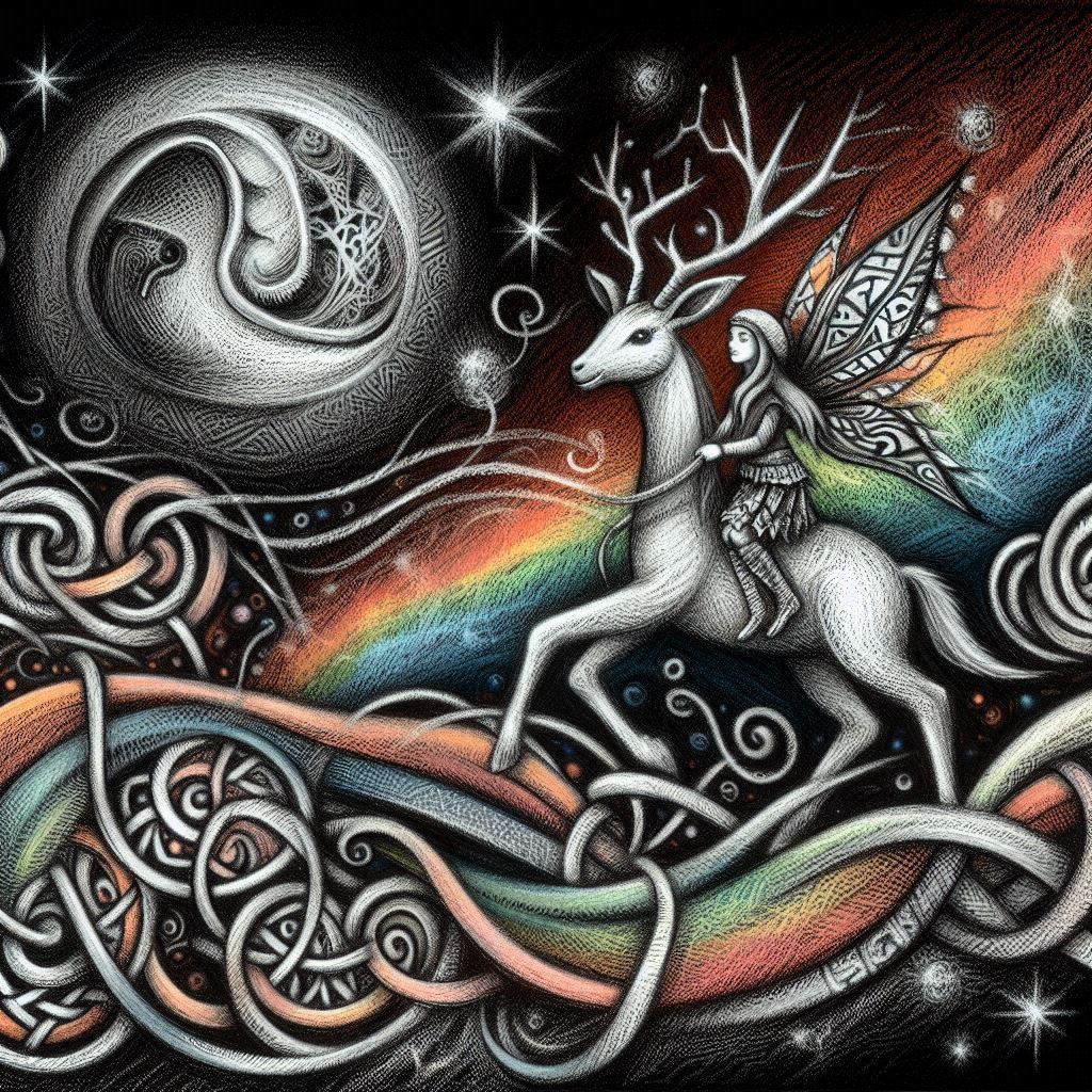 Girl riding Reindeer