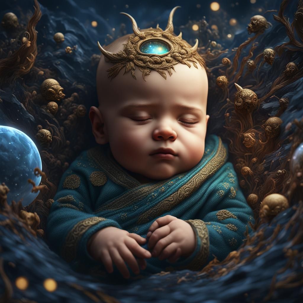 Sleeping baby face, child