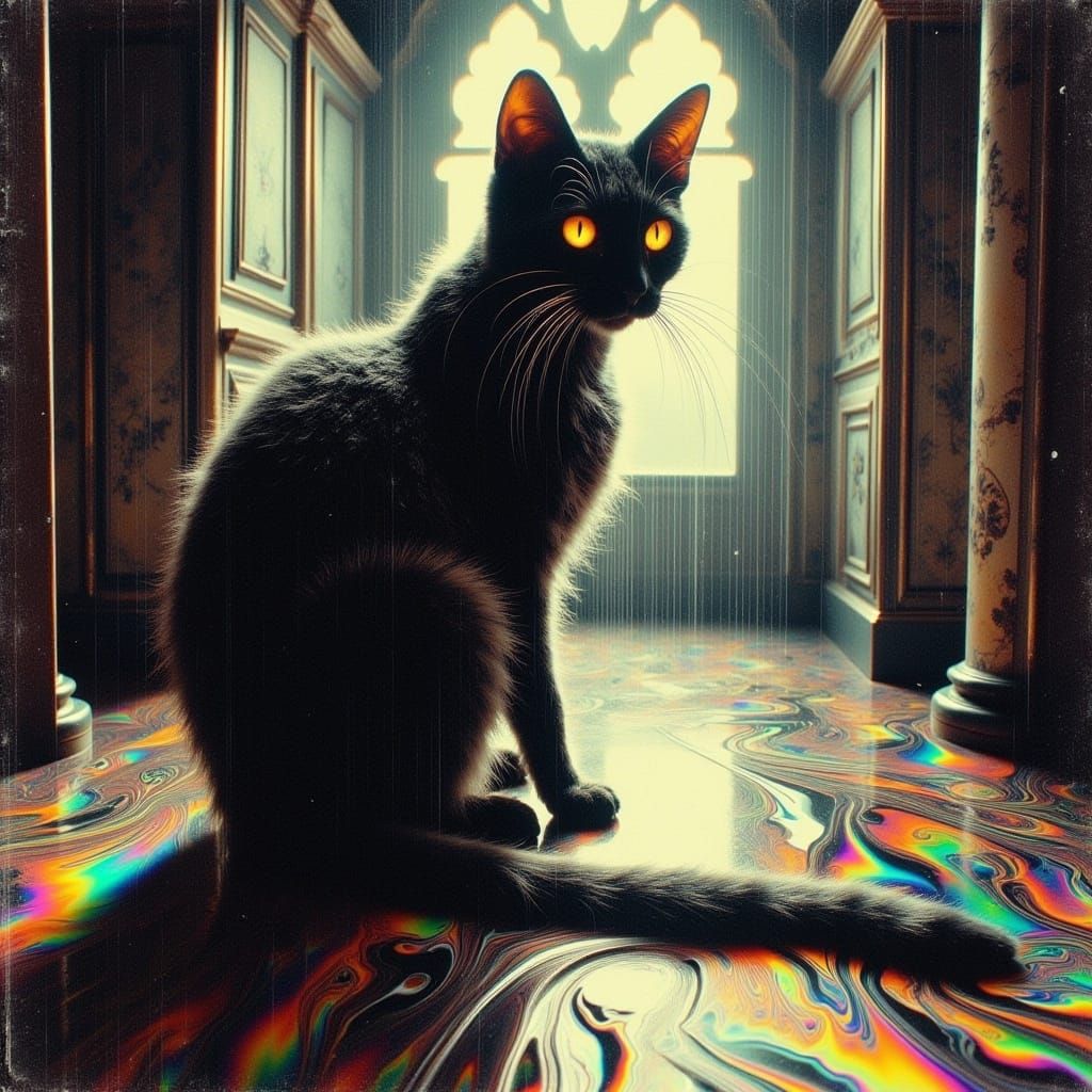 <lora:Chemical Burn:1.0> Vintage surreal photo art: distorted chemical burn imagery merges with psychedelic glitch sinister vintage aestheti...