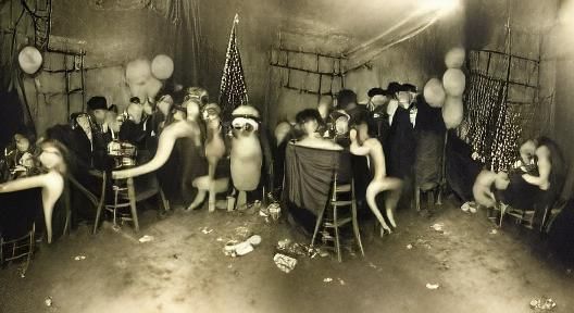 Candid photograph of the new year's Eve party in an illegal ...