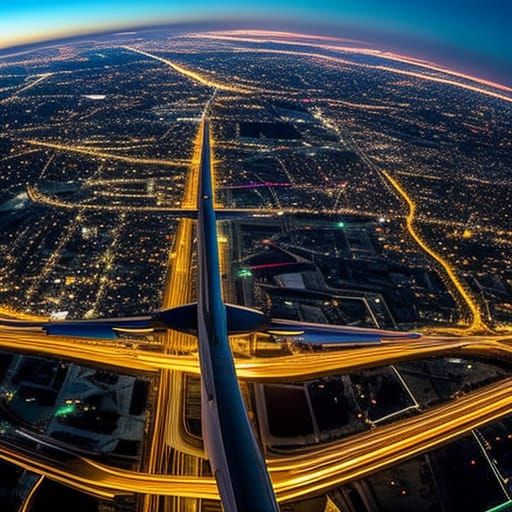 City lights from a plane view