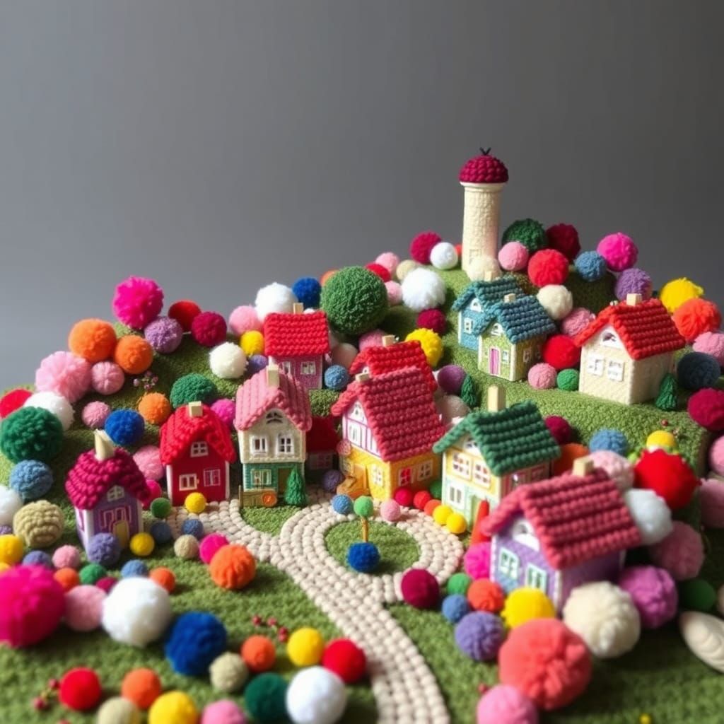 Pompom Village: A Colorful Countryside Masterpiece
