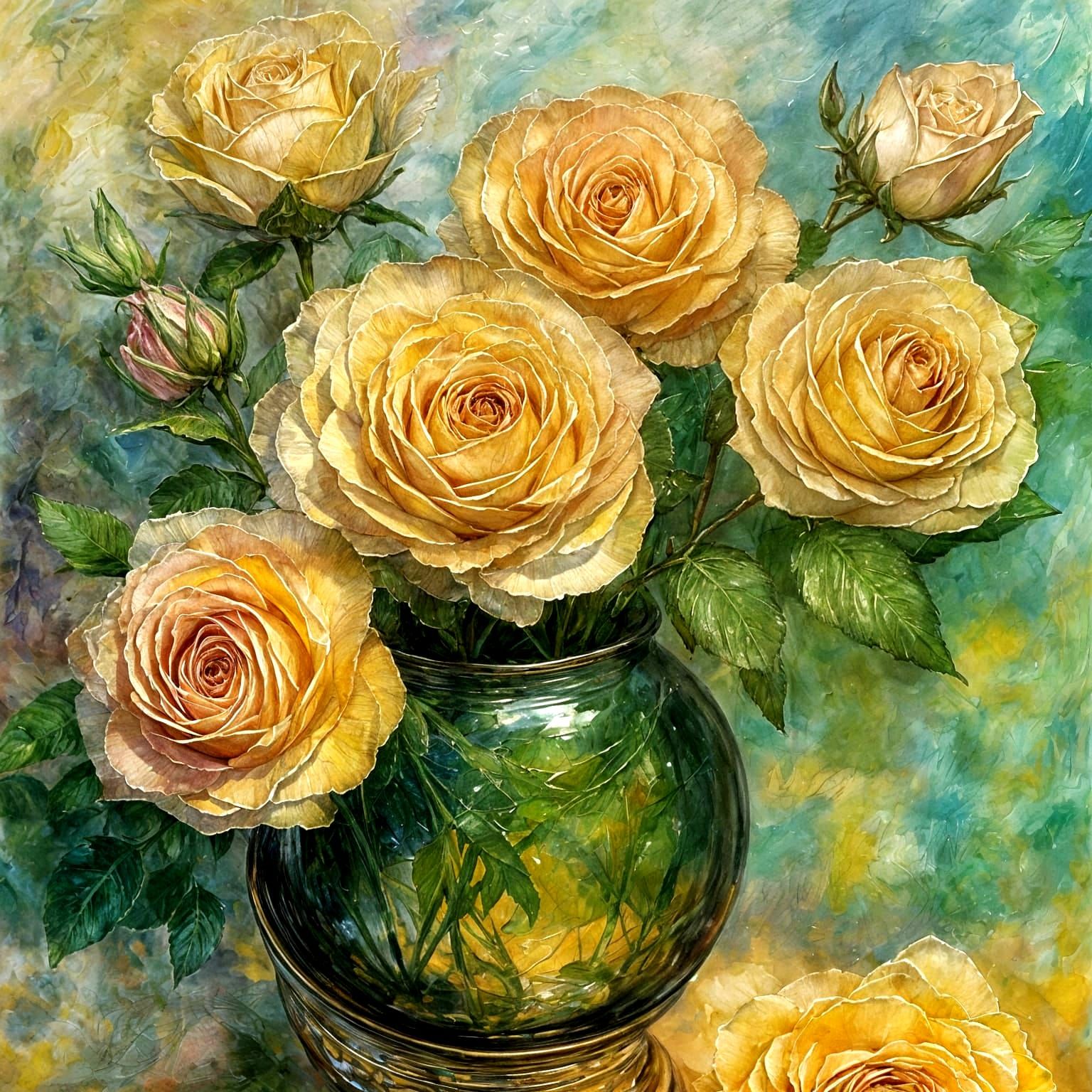 yellow roses  by @Clair de Lune