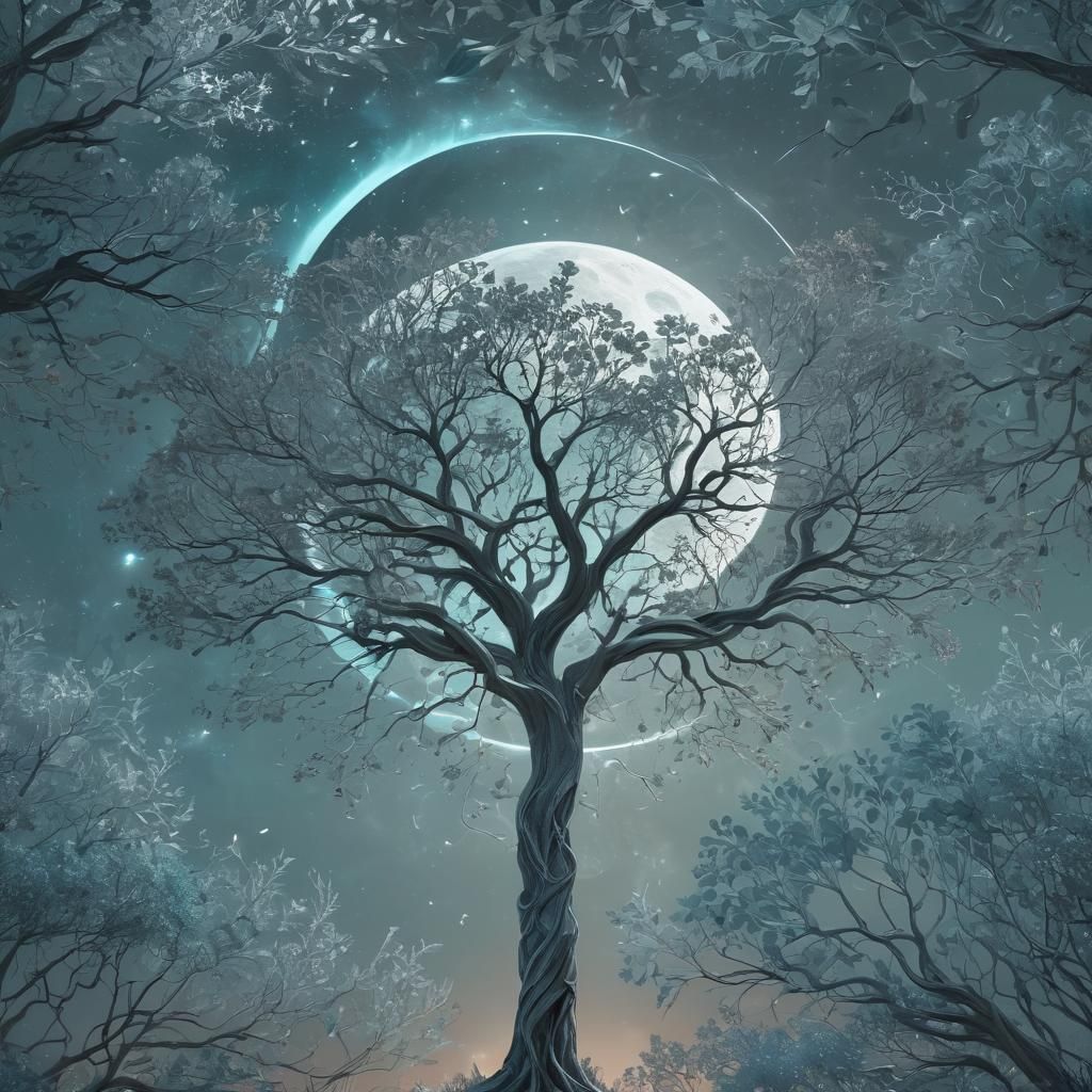 The moon on every side her lustre shed,
  And all in robes o...