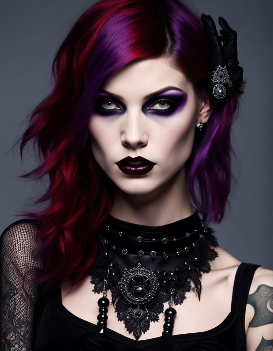 Stylistic Tattoo'd Female Goth
