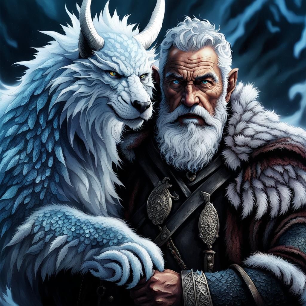Viking with Siberian dragon