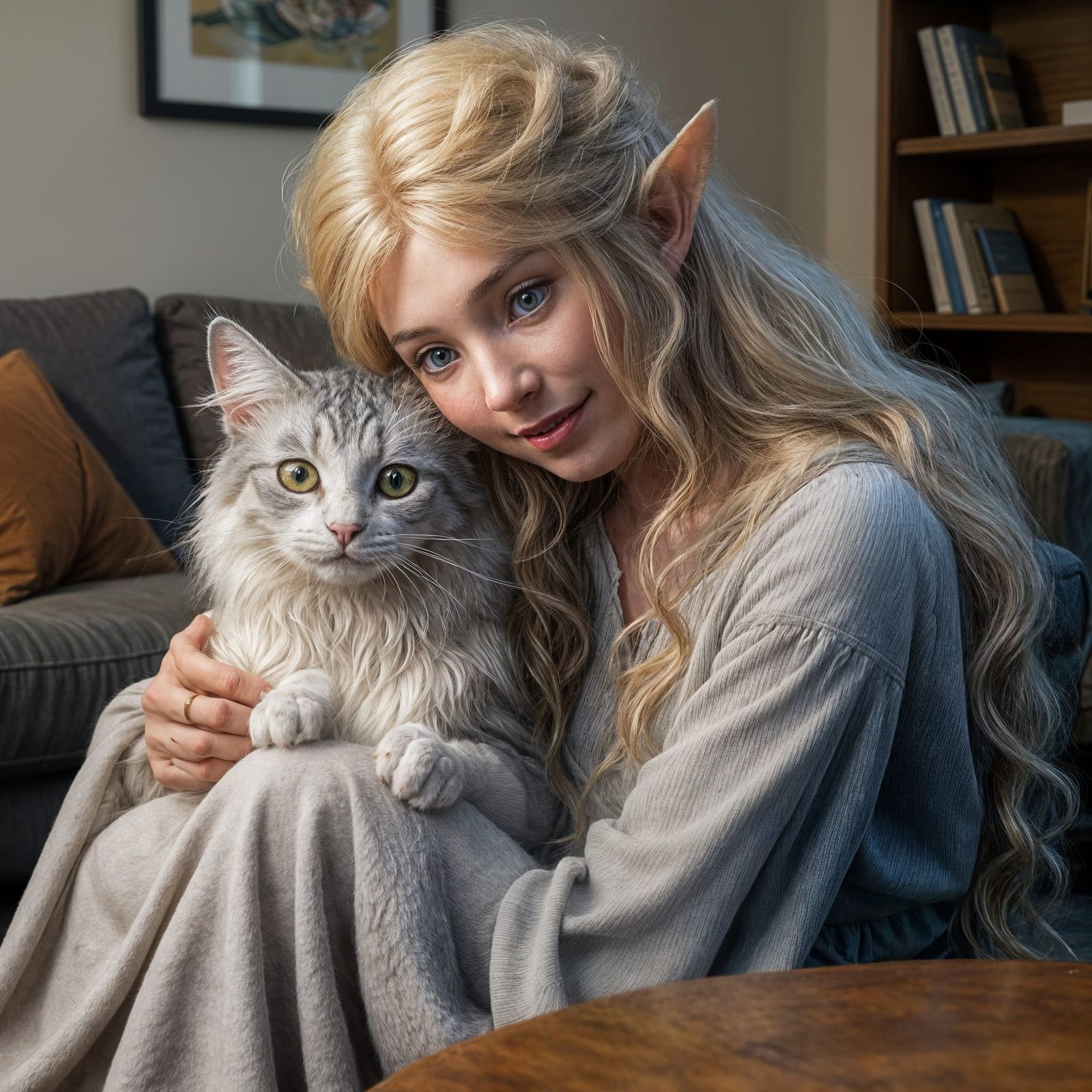 Elf with her Cat