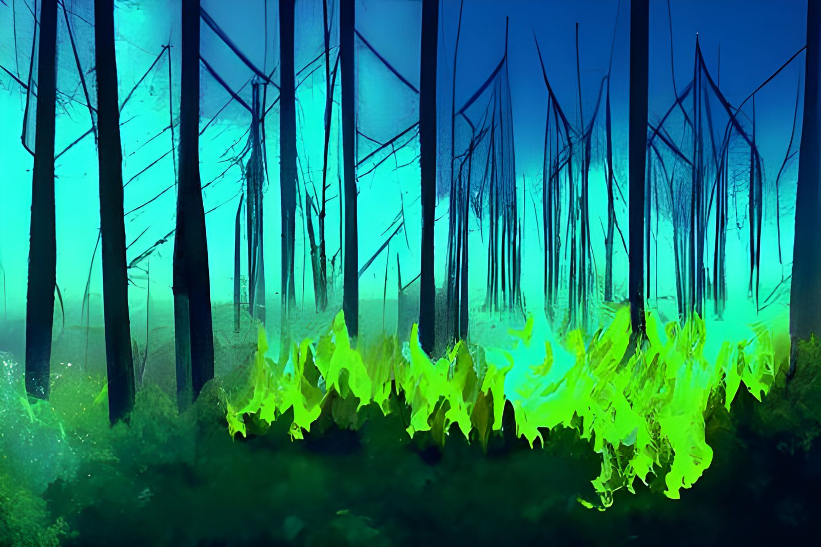 Burning forest