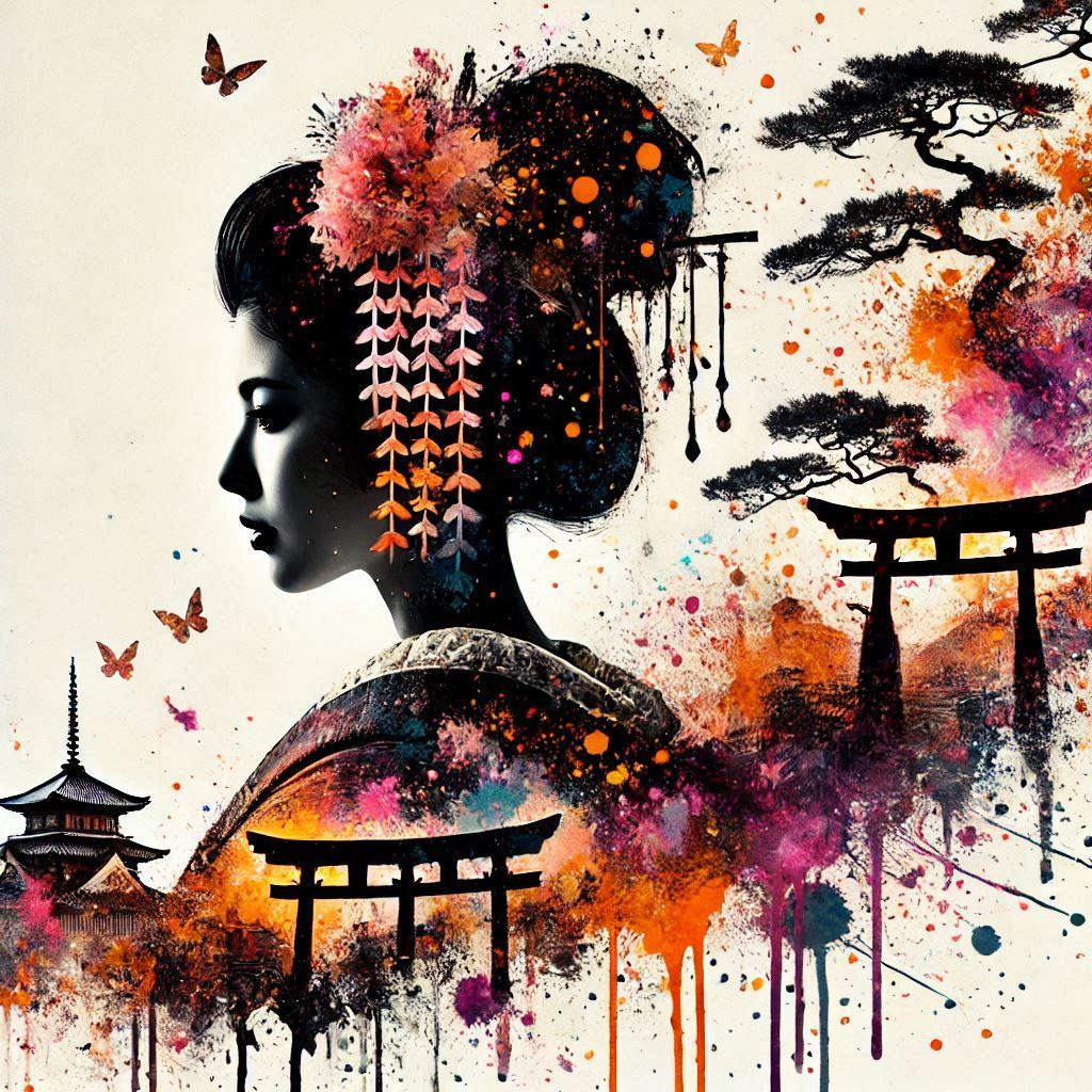 double exposure beautiful fantasy portrait landscape..