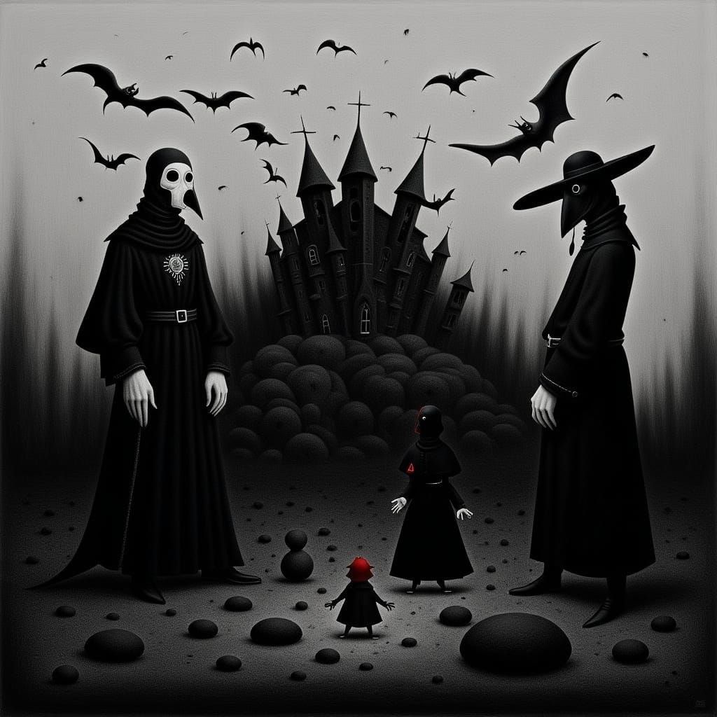 <lora:EVIL MEDIEVAL:1.0> Black island