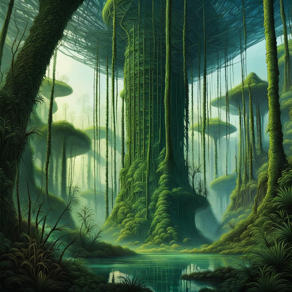 Horsetail primordial jungle - AI Generated Artwork - NightCafe Creator