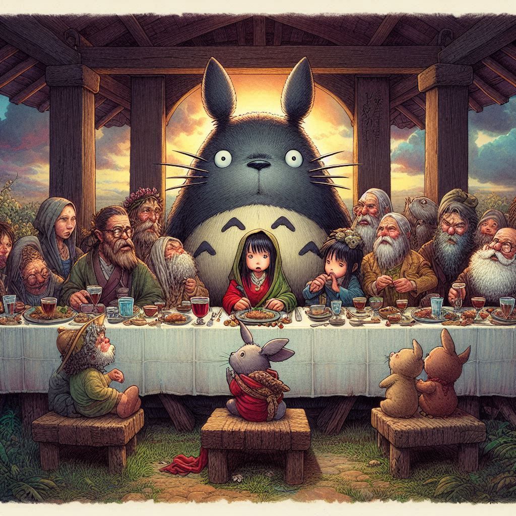 The Last Supper, with added Totoro