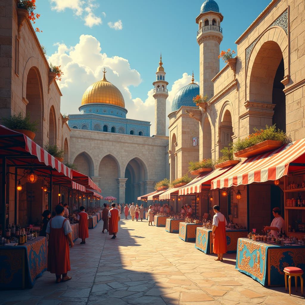 Jerusalem Sukkot Celebration in Fantasy Concept Art