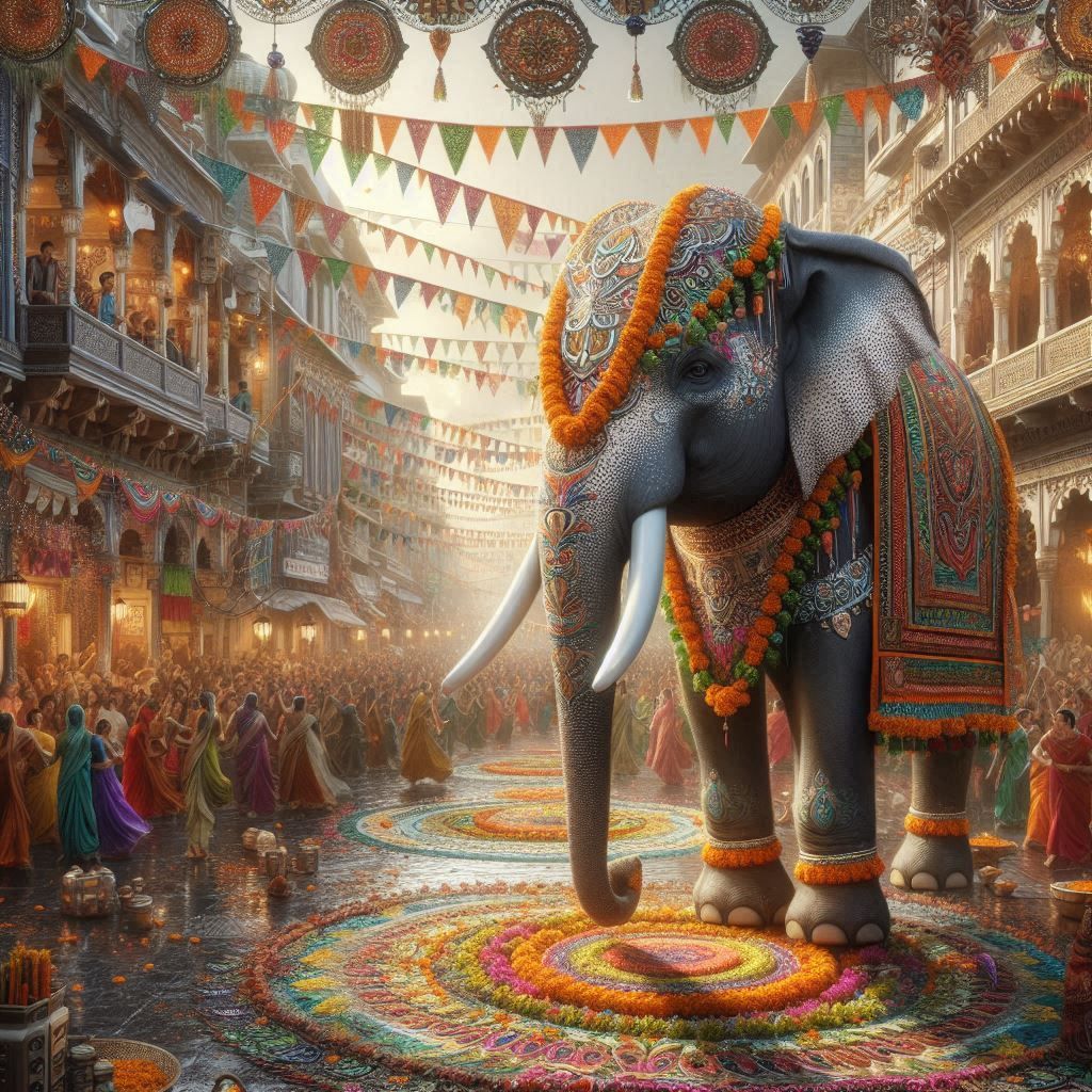 Elephant in India during Festival