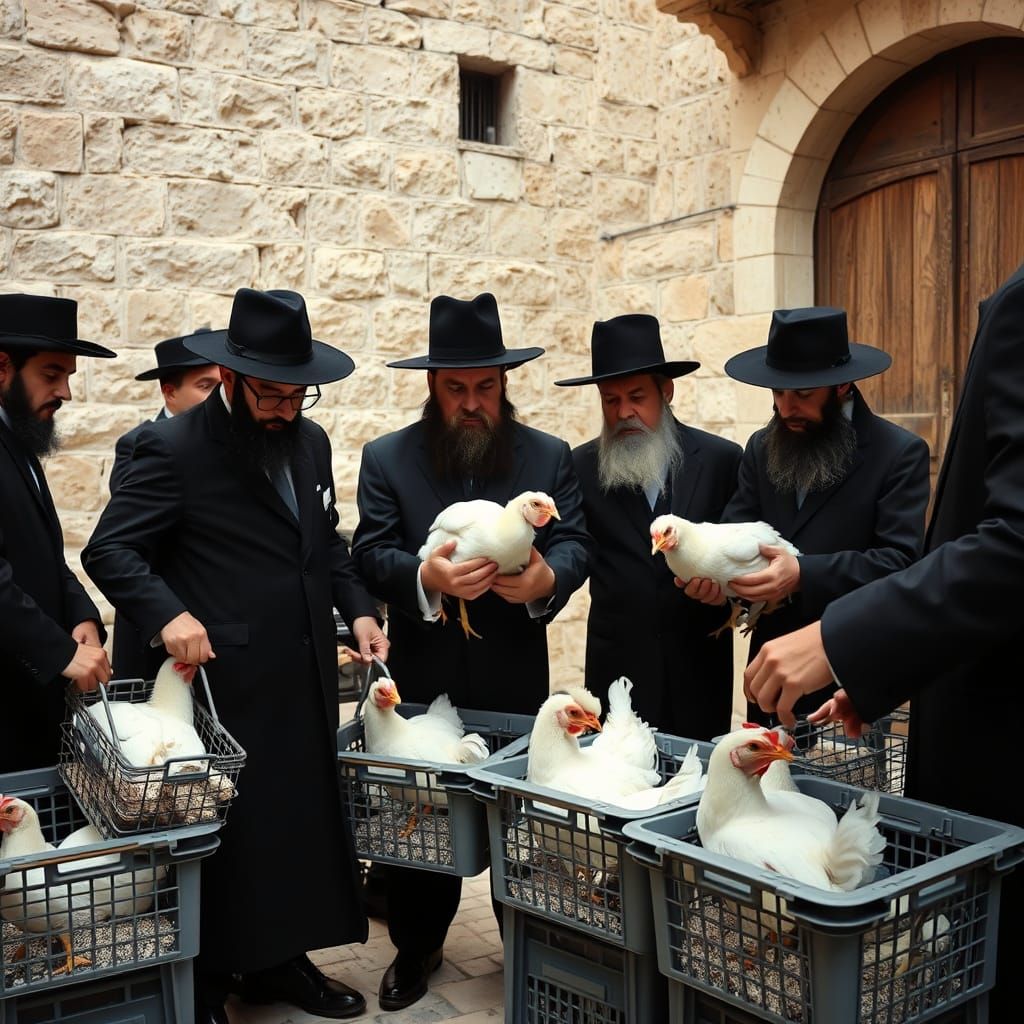 Kapparot Ritual in Jerusalem: Documentary Photography