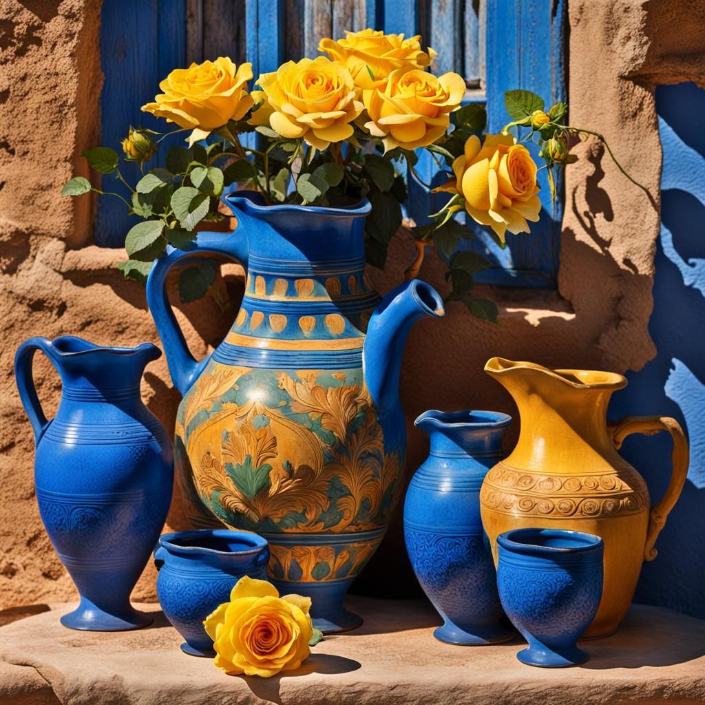 Decorative and applied art, antique still life-from the wind...