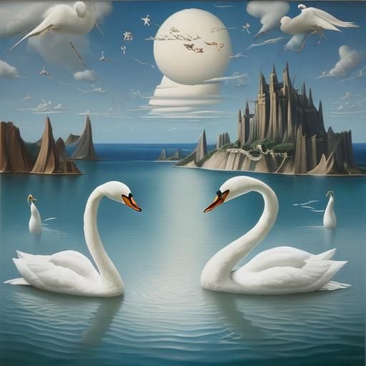 Swan Lake: Expression of Love in Surreal Style