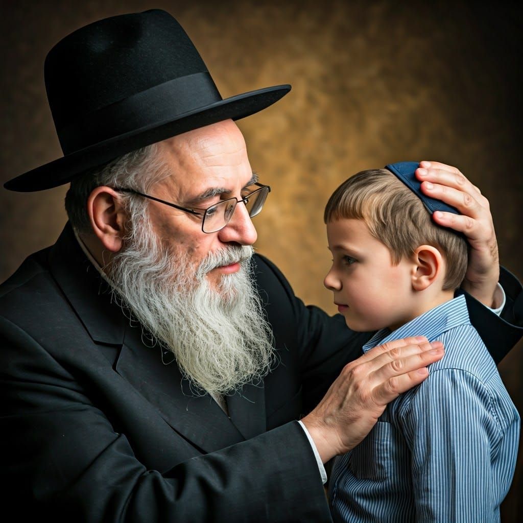 Rabbi's Heartfelt Blessing: A Touching Portrait