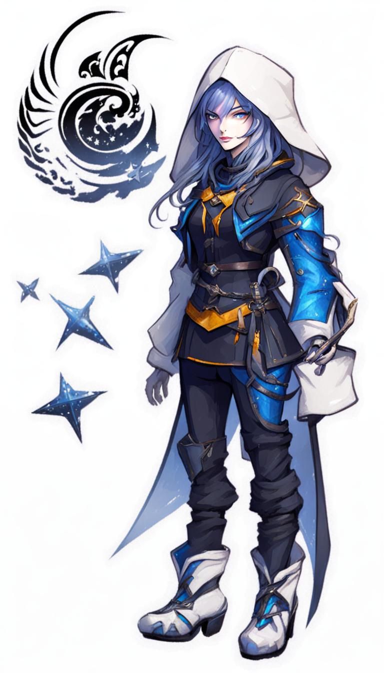 Light European hot girl style fantasy character