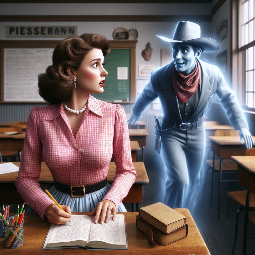 "Howdy, ma'am. Er, I mean, "Boo!"