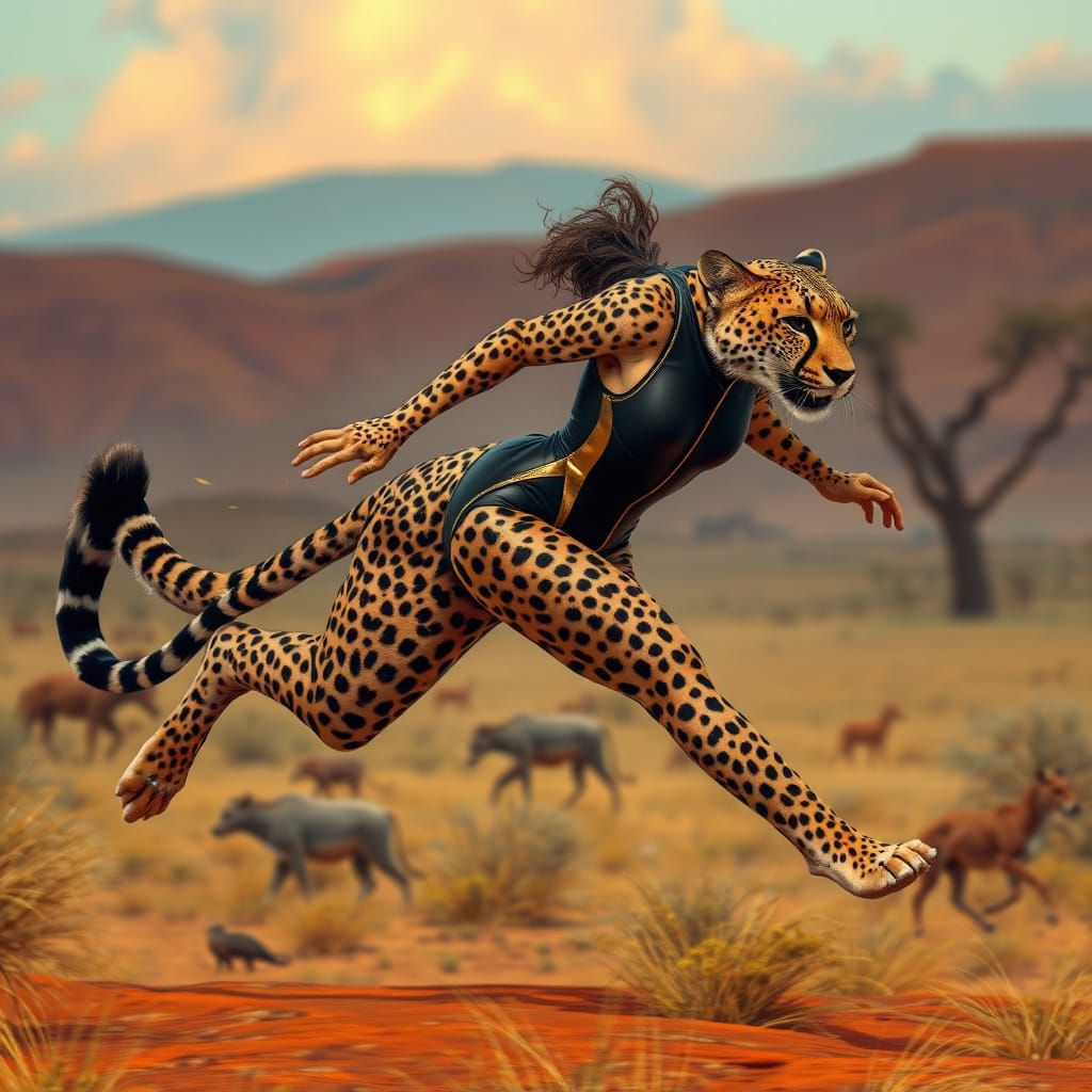 woman as a cheetah  by @Crush1980