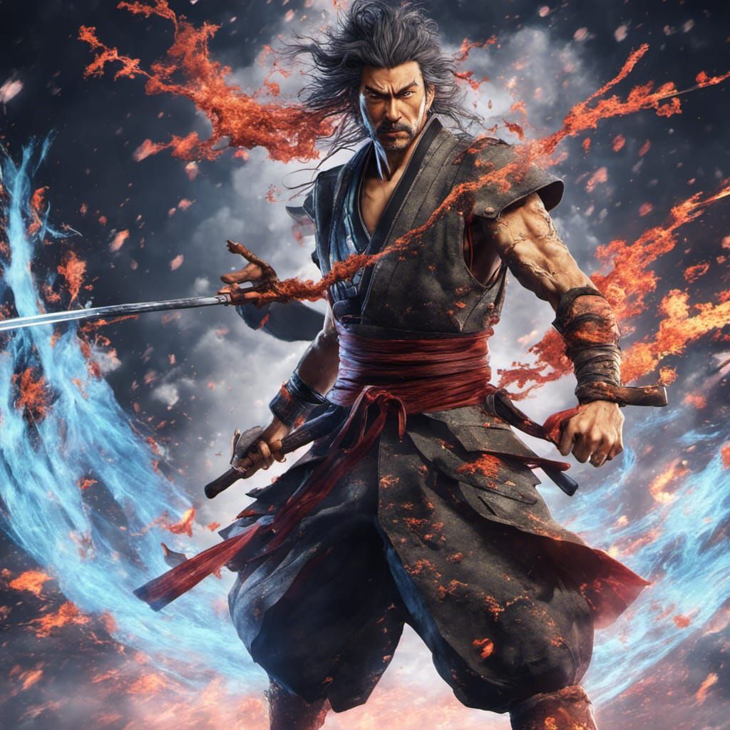 Miyamoto Mushashi with sparks coloring