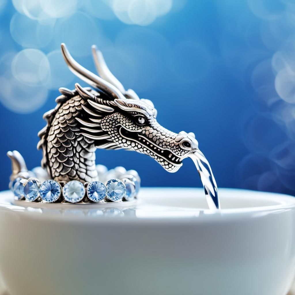 Oriental Dragon Faucet with Crystal Rim, Surreal Art