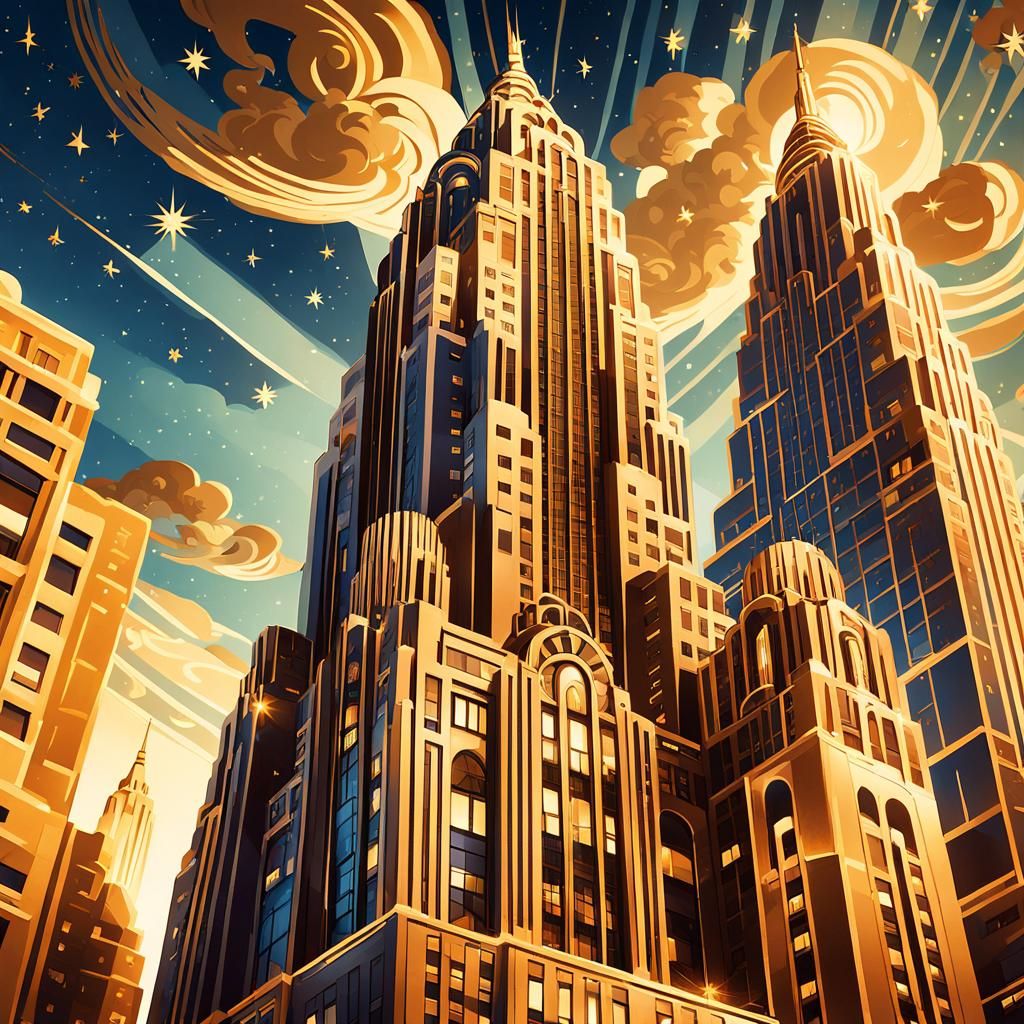 Art Deco night sky   by @Zedd