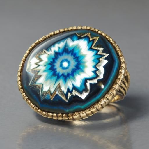 A jupiter gemstone geode ring