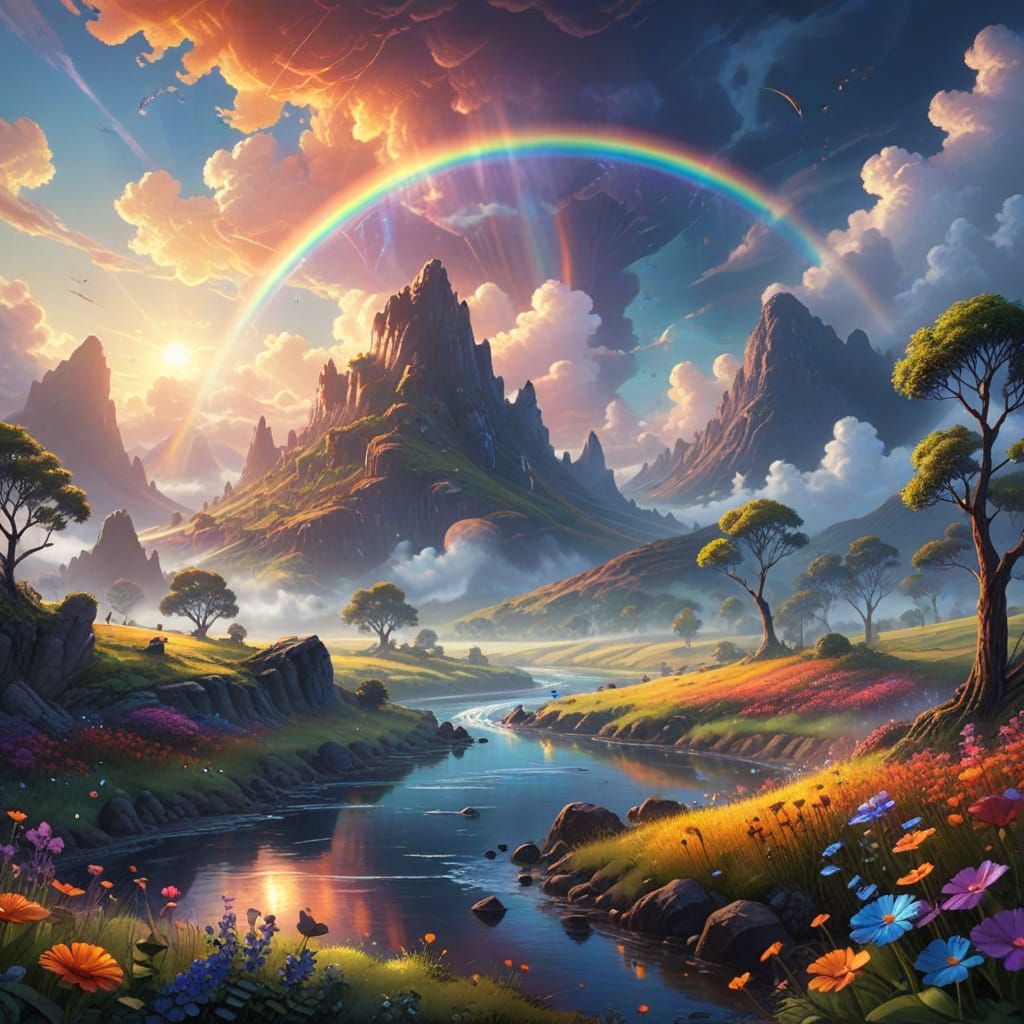 Rainbow on a mysterious planet