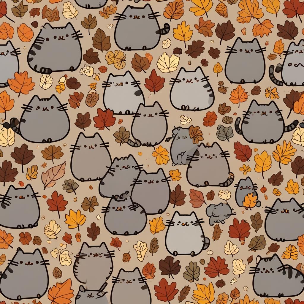 Pusheen cats, maximum details, tender and cute cats, in Autumn/ Fall ...