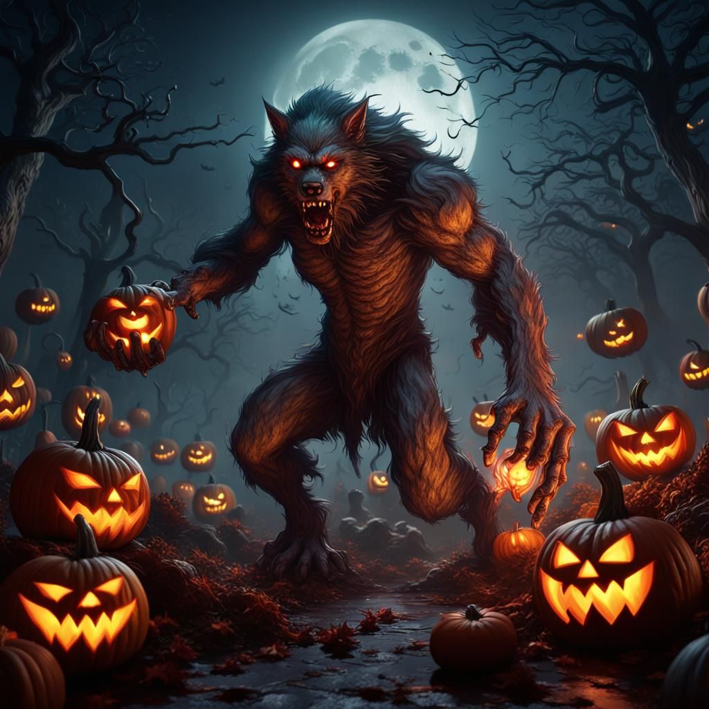 Werewolf Halloween Pumpkin