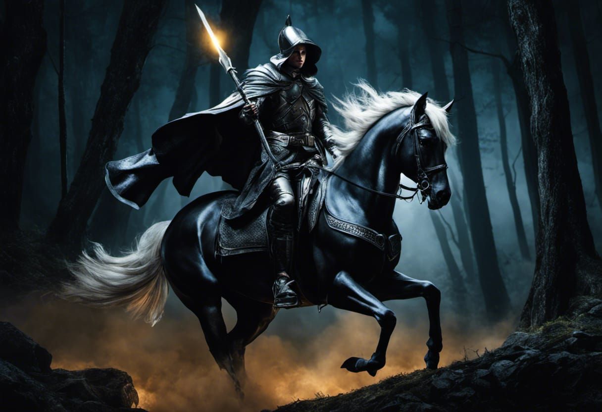 Moonlit Mysterious Night Rider