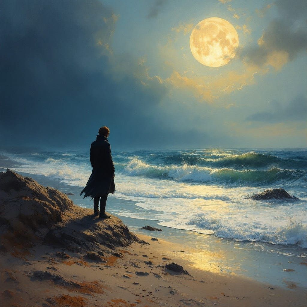 To a fault I admit my guilt of being hopelessly poetically sentimental 19th century oil painting a man ...  by @Clayton