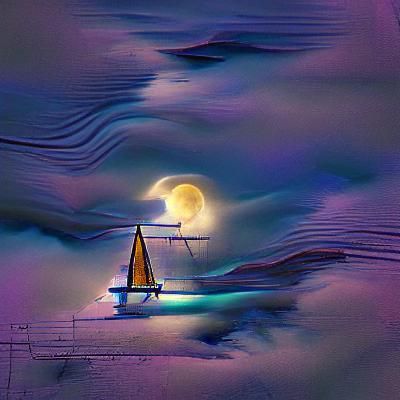 Sailing over moonlight